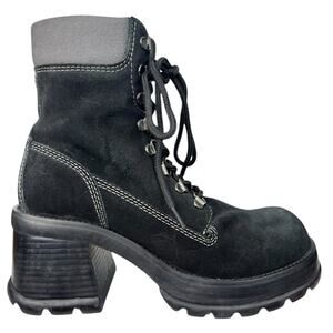 Rare Steve Madden Hilly Vintage 90’s Y2K Black Chunky Heel Boot Size US 7.5
